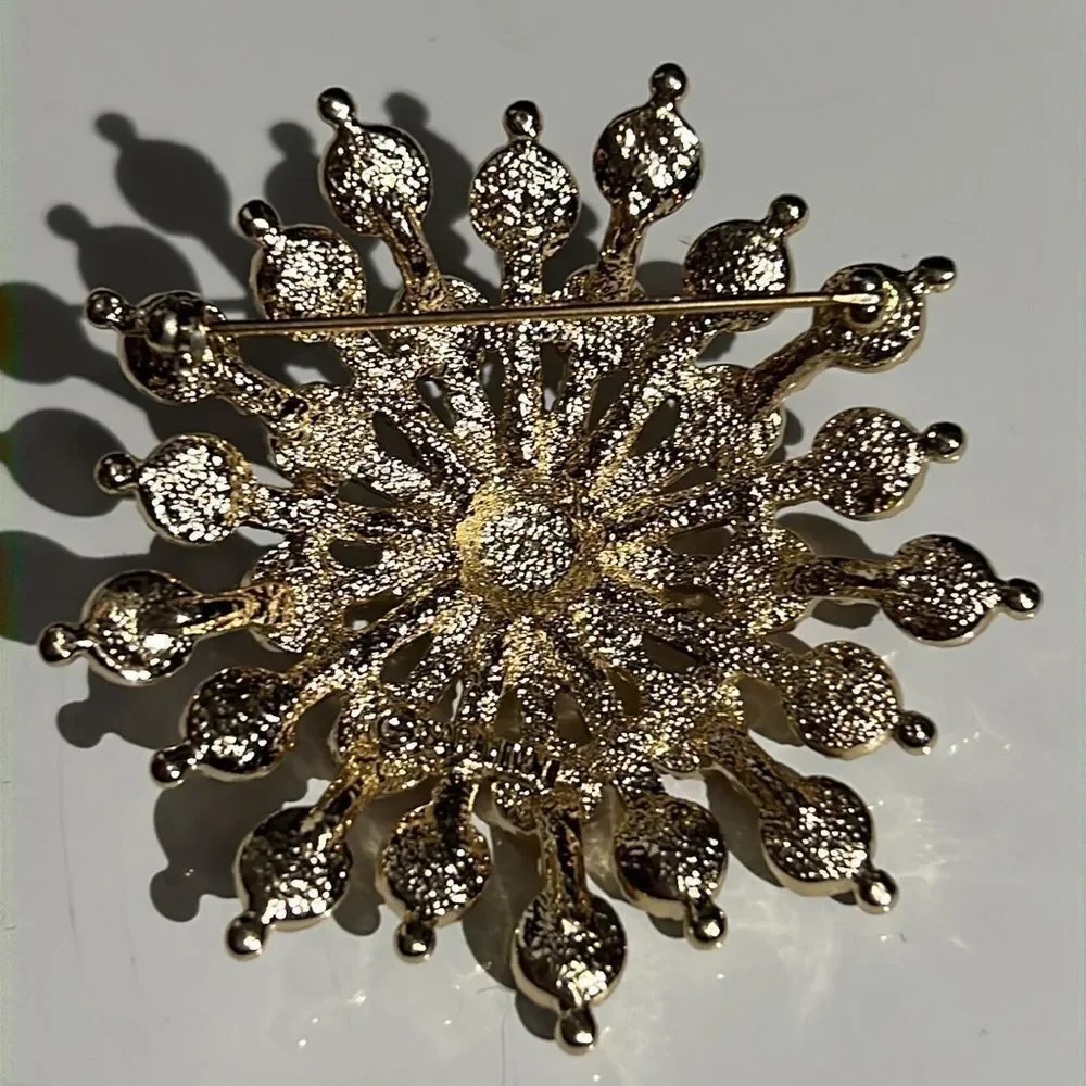 Vintage Gold Tone Sarah Coventry Brooch with Blue, Green, and Red Decoration